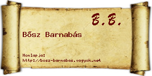 Bősz Barnabás névjegykártya