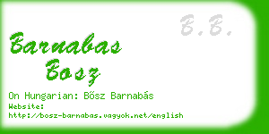 barnabas bosz business card